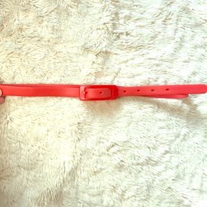 Red Belt with Clear Red Plastic Buckle sz 42” Long